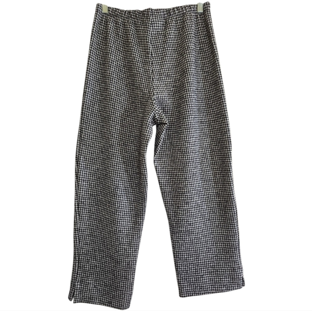 NWT Bryn Walker Houndstooth Wool Blend Cropped Pants Small Pull-on Elastic Waist - Picture 5 of 9